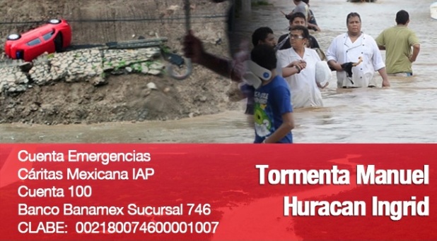 Cáritas mexicana: urge apoyar a los damnificados por huracanes