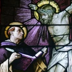 Saint_Patrick_Church_(Columbus,_Ohio)_-_stained_glass,_St._Thomas_Aquinas,_detail