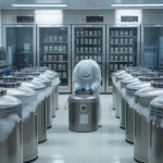 Hijos congelados a-clinical-photograph-of-a-modern-cryoge